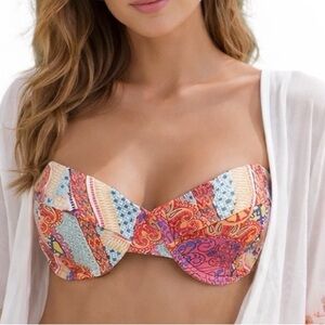 MINKPINK Bohemian UW Bustier Convertible Strap Bandeau Bikini Top Sz L New!